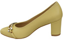Klassische Frauen Banana Naturleder Schuhe mit Gold Ornament Kette 200 ElitaBut