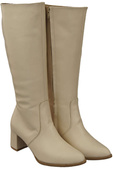 Klassische Damenstiefel, Naturleder, Beige 175 ElitaBut