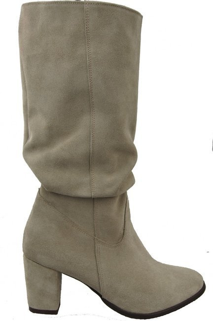 Schuhe Damenstiefel, Naturleder, Velours 141 Beige ElitaBut
