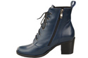 Damen Winter-Schnürstiefeletten, Naturleder, Marineblau 188 von ElitaBut