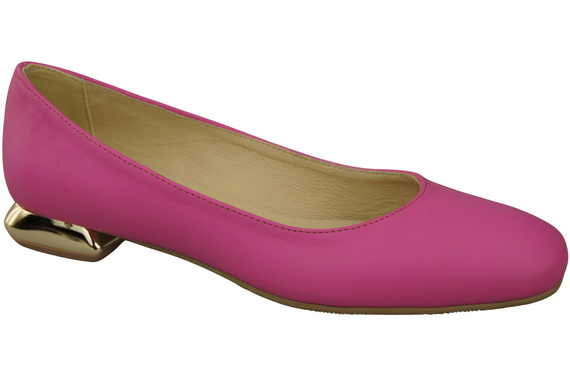 Flache Frauen Schuhe Fuchsie Dekorative Ferse Naturleder 209 ElitaBut