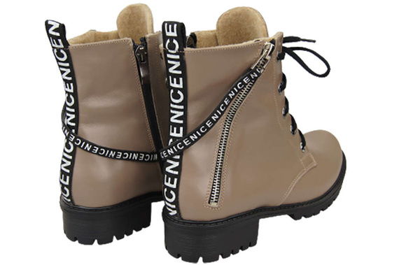 Schuhe Damenstiefeletten mit der Aufschrift NICE Natural Leather Cappuccino Dark 173 von ElitaBut