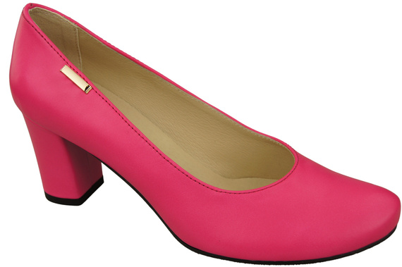 Klassische Damen Neon Pink Leder Mandel Nase Pumps 201 ElitaBut