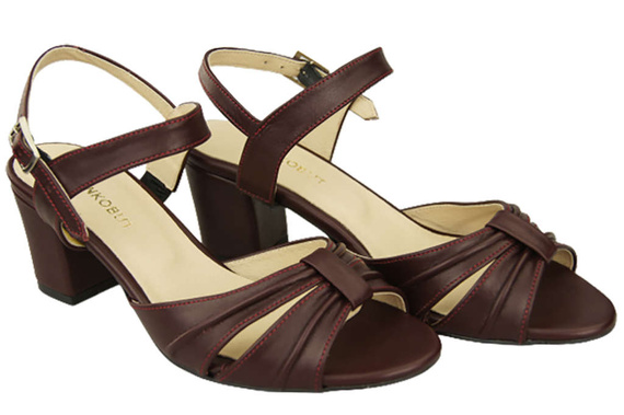 Damenschuhe Burgunderrote Sandalen, Naturleder 168 ElitaBut