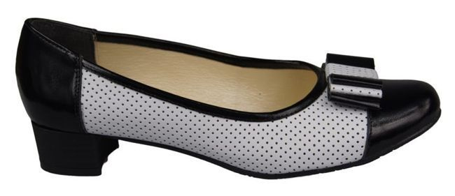 Damenschuhe Pumps Naturleder Weiß Schwarz 732 ElitaBut