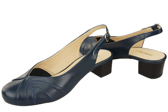 Damenschuhe Sandalen, Naturleder, Marineblau 842 ElitaBut