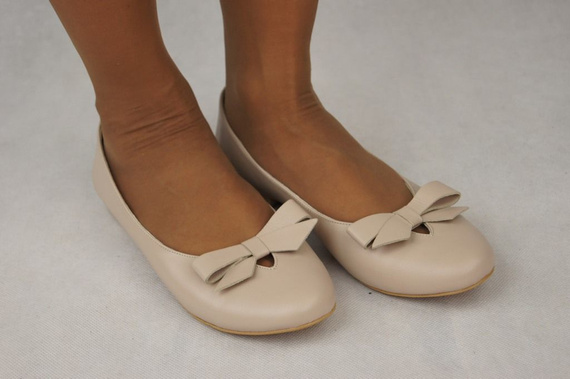 Damen-Ballerinas Cappuccino, Naturleder 998 ElitaBut