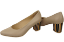 Damenschuhe Cappuccino Grain Pumps Naturleder mit Zierabsatz 158 ElitaBut