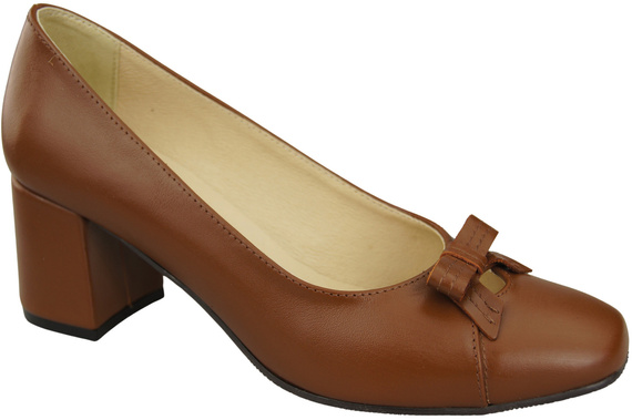Damen Pumps mit Schleife Braun Naturleder und niedrigem Absatz 203 ElitaBut