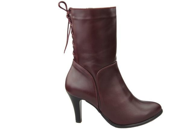 Winterschuhe Damenstiefeletten, Naturleder, Burgund 978 von ElitaBut