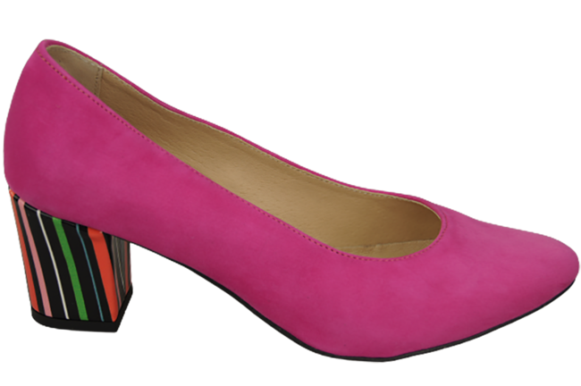 Damenschuhe Pumps Fuchsia Natürliches Wildleder Dekorativer Absatz 158 von ElitaBut