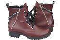 Schuhe Damen-Stiefeletten mit der Aufschrift NICE, Naturleder, Burgund 173 von ElitaBut