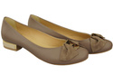 Damen Ballerinas Naturleder Cappuccino Dunkel 894 ElitaBut