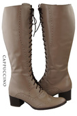 Schuhe Damenstiefel Schnürstiefel aus Naturleder Cappuccino 595 ElitaBut