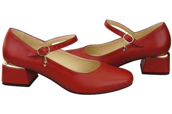 Damenschuhe Rot Riemchenpumps Naturleder 202 ElitaBut