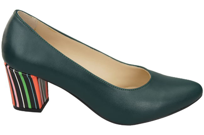 Damenschuhe Malachit Pumps Naturleder mit Zierabsatz 158 ElitaBut