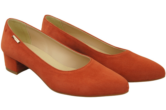 Bequeme Damen-Schuhe Ziegelrot aus echtem Veloursleder 220 Z ElitaBut