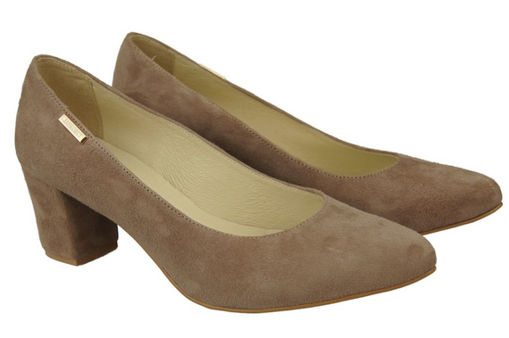 Damenschuhe Cappuccino-Pumps Natürliches Wildleder 106 ElitaBut