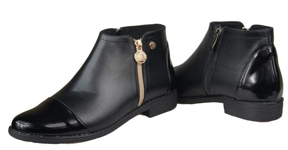 Damenschuhe Stiefel, Naturleder, Schwarz 877 ElitaBut