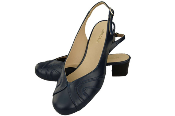 Damenschuhe Sandalen, Naturleder, Marineblau 842 ElitaBut