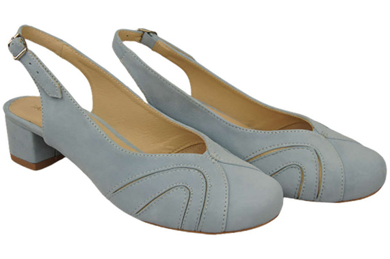 Damenschuhe Sandalen, Naturleder, Wildleder, Hellblau 842 von ElitaBut