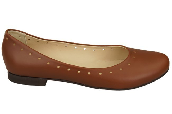 Damenschuhe Bequeme Ballerinas, Naturleder, Braun 162 ElitaBut