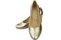 Klassische Damen Gold Leder Mandel Nase Pumps 201 ElitaBut