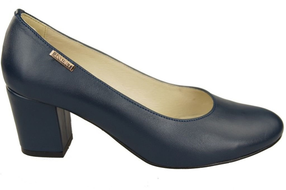 Damenschuhe Pumps Marineblaues genarbtes Leder 125 ElitaAber natürlich