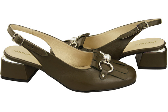 Damenschuhe Olive Sandalen mit Fransen verziert Naturleder 208 ElitaBut