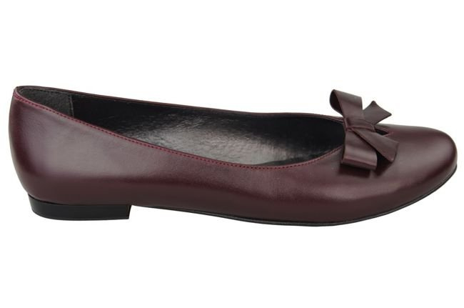 Damen-Ballerinas, Burgunderrot, Naturleder 998 ElitaBut