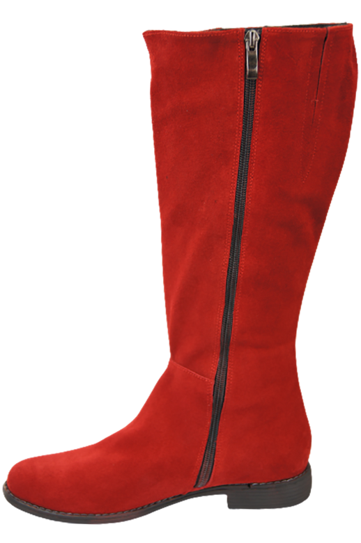 Schuhe Damenstiefel, Naturleder, Velour 153 Red ElitaBut