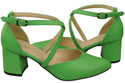 Elegante Limette Ledersandalen mit offener Seite und stabilem Absatz 218 ElitaBut