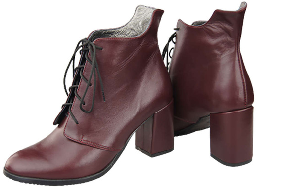 Damenschuhe Schnürstiefel Frühling/Herbst Naturleder Burgund 174 L ElitaBut