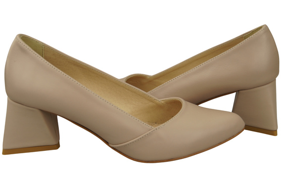 Damen Pumps Cappuccino Blass Echtleder Spitz Zehen Absatz ElitaBut 221