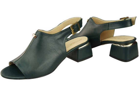 Damenschuhe Malachit-Sandalen, goldene Schnalle, Naturleder 198 ElitaBut