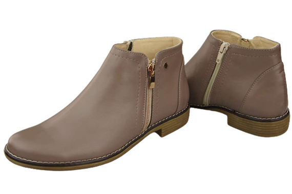 Damenschuhe Damenstiefel Warmes Naturleder Cappuccino Dark 872 von Elitabut