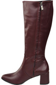 Klassische Damenstiefel, Naturleder, Burgund 175 ElitaBut