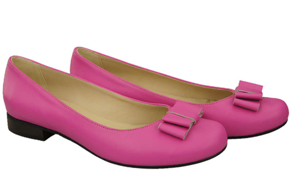 Damen Ballerinas Naturleder Fuchsia 702 ElitaBut