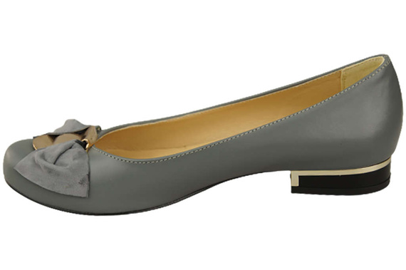 Damen-Ballerinas, Naturleder, Grau 894 ElitaBut