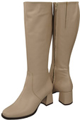 Bequeme Damen Cappuccino Blass Niedrig Absatz Stiefel Naturleder 212 ElitaBut