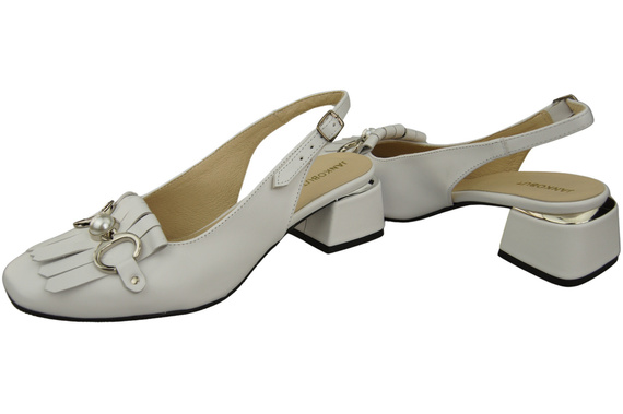 Damenschuhe Weiß Sandalen mit Fransen verziert Naturleder 208 ElitaBut