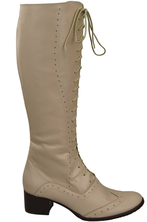 Schuhe Damenstiefel Schnürstiefel aus Naturleder Cappuccino Bright 595 ElitaBut