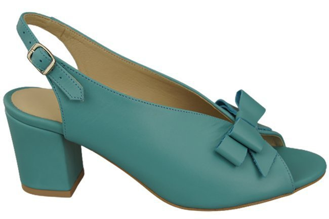 Damenschuhe Türkisfarbene Sandalen, natürlich genarbtes Leder, 148 L ElitaBut