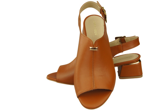 Damenschuhe Sandalen Rot, goldene Schnalle, Naturleder 198 ElitaBut