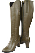 Stilvolle Damen Olive Stiletto Stiefel Naturleder 211 ElitaBut