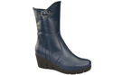 Damen-Keilstiefel, Naturleder, Marineblau 178 ElitaBut