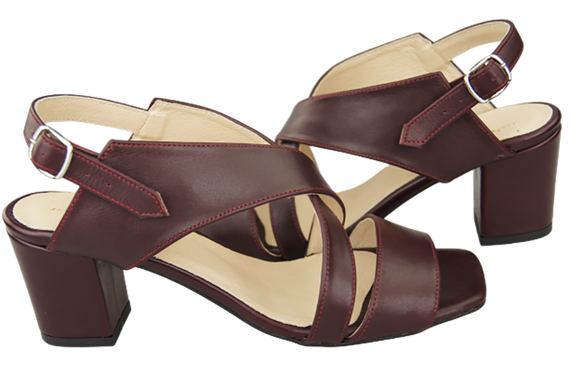 Damenschuhe Burgunderrote Sandalen, Naturleder 149 ElitaBut