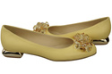 Damen Banane Pumps mit Kristallen flach Naturleder 216 ElitaBut
