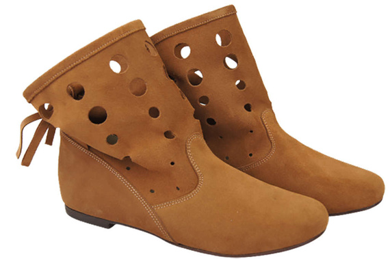 Schuhe Damen-Stiefeletten, natürliches Veloursleder, Karamell 160 ElitaBut
