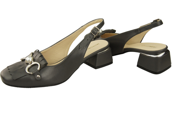 Damenschuhe Graphit Sandalen mit Fransen verziert Naturleder 208 ElitaBut